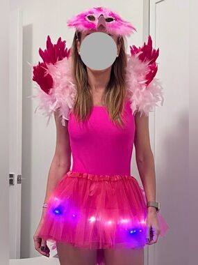 Pink Flamingo Costume with Feathers